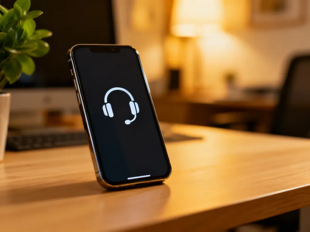 Nowoczesny smartfon z ikoną słuchawki na ekranie, symbolizujący kontakt z obsługą klienta Netflix.